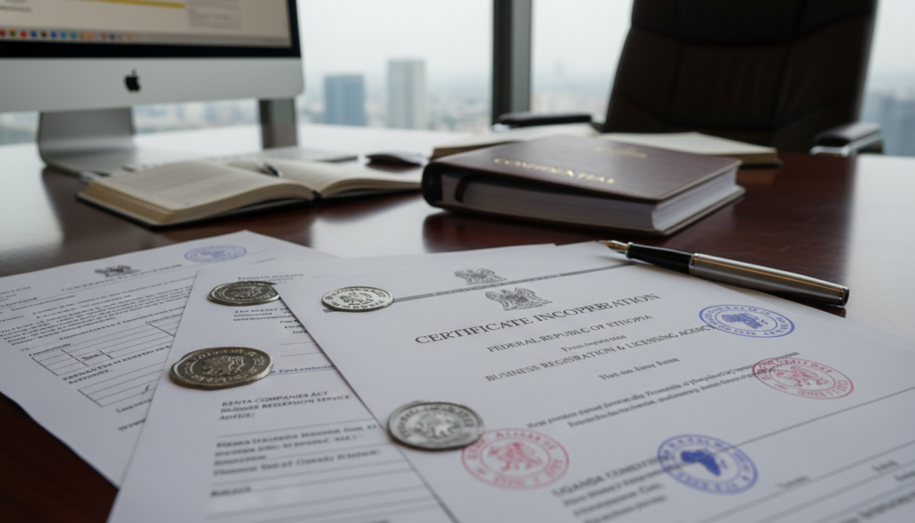 Documents juridiques création entreprise Afrique