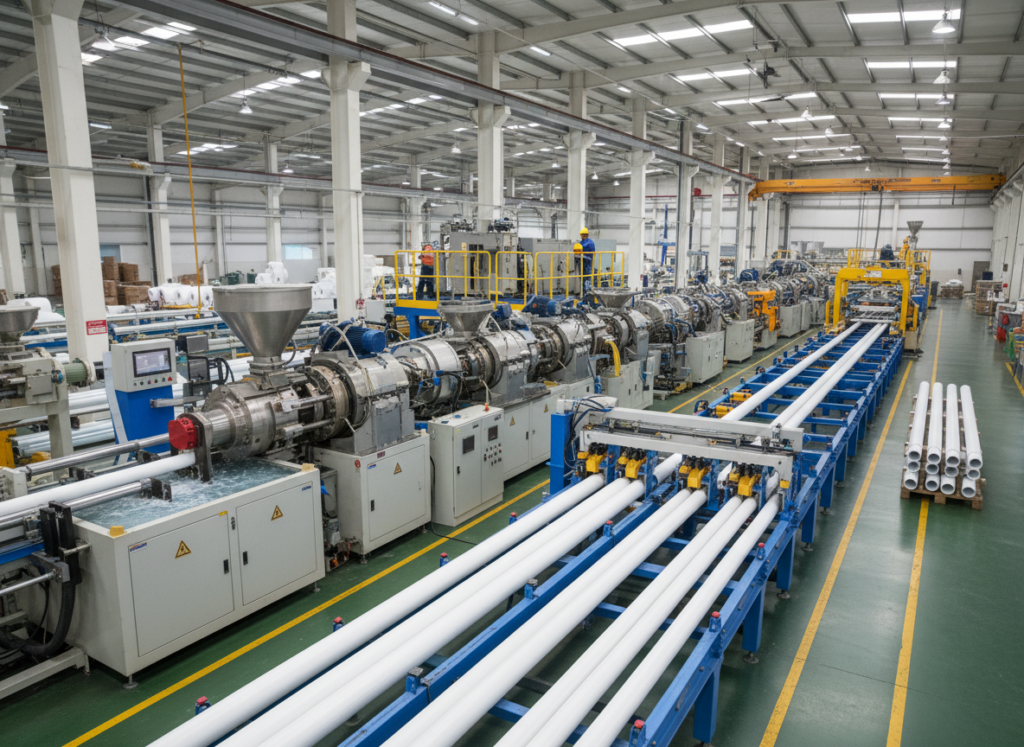 Ligne extrusion plastique production continue